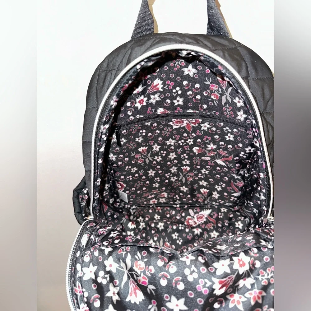 Vera Bradley Black Small Backpack in Performance Twill